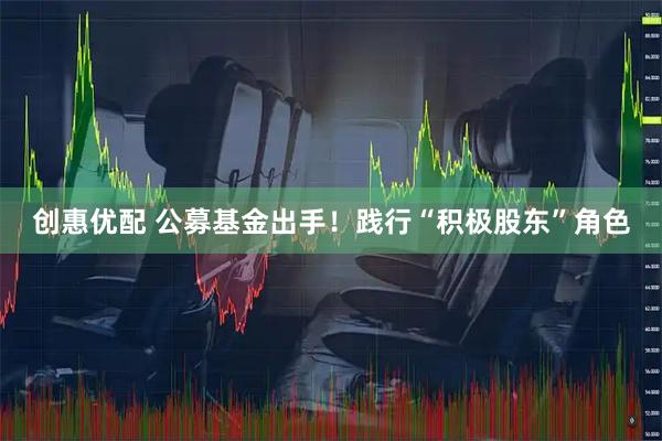 创惠优配 公募基金出手！践行“积极股东”角色